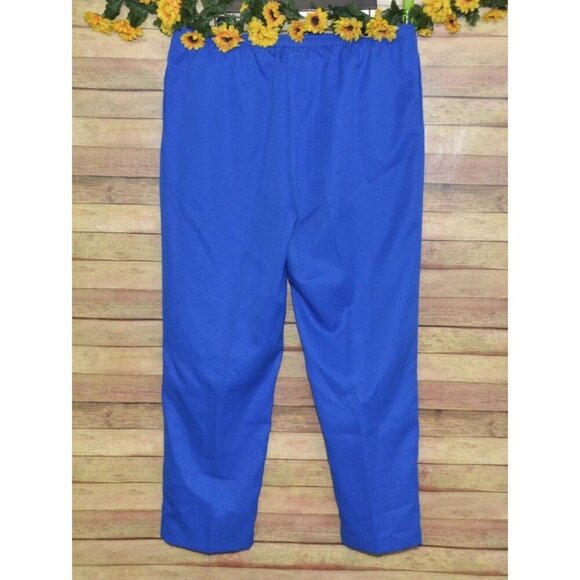 Draper's & Damon's Ladies Plus 22W Cobalt Blue Pants Elastic Waist Straight Leg - Picture 4 of 7